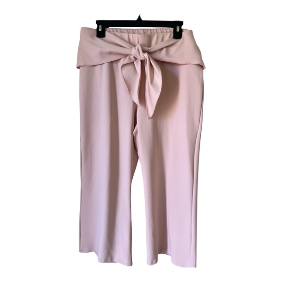 Scarlett Pants - Love Scarlett Blush Pink Tie-Waist Cropped Pants | Size L | Work to Weekend